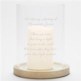 Personalized Memorial Hurricane Candle Holder with Whitewashed Wood Base - 42354