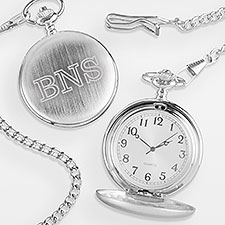 Engraved Silver Graduation Pocket Watch - 42368