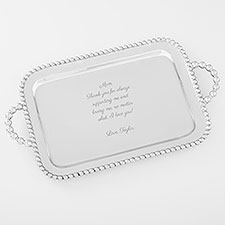 Mariposa String of Pearls Engraved Message Handled Serving Tray for Her - 42408