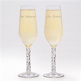 Orrefors Carat Etched Wedding Champagne Flute Set - 42437