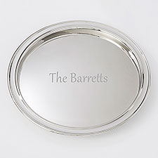 Engraved Wedding Round Silver Tray - 42444