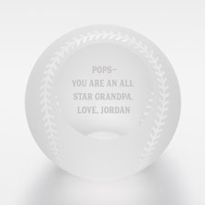 Engraved Message Glass Baseball for Him - 42551