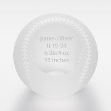 Engraved Baby Message Glass Baseball - 42552