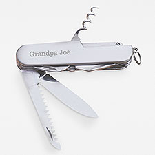 Engraved 13 Function Stainless Pocket Knife For Grandpa - 42571