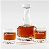 Engraved Wedding 3 Piece Orrefors Whiskey Decanter Set - 42726