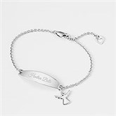 Engraved Sterling Silver Angel ID Bracelet  - 42781