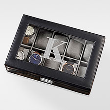 Engraved Leather 10 Slot Watch Box For Him - 42840