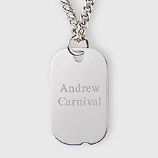 Engraved Sterling Silver Dog Tag for Him  - 42927