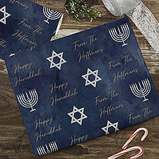 Love and Light Personalized Hanukkah Wrapping Paper - 43178