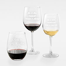 Wedding Personalized Message Wine Glass - 43288