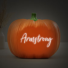 Modern Cursive Name Personalized Light Up Fall Pumpkin - 43330