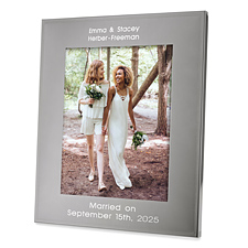 Engraved Wedding Tremont Gunmetal 8x10 Picture Frame  - 43370