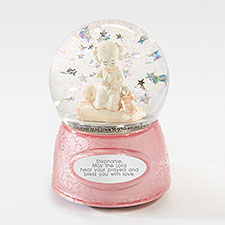 Engraved Baptism Praying Girl Snow Globe - 43417