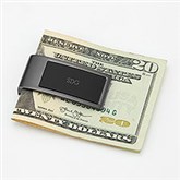 Engraved Monogram Gunmetal and Black Money Clip - 43529