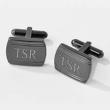 Engraved Gunmetal Cufflinks - 43743