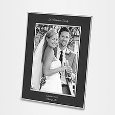 Wedding Engraved Flat Iron Black 8x10 Picture Frame - 43812