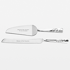 Engraved Double Rings Cake Server Set - 44178