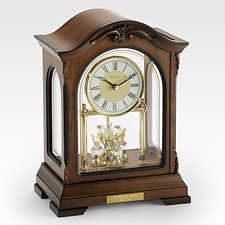 Engraved Bulova Durant Crystal Pendulum Milestone Clock   - 44584