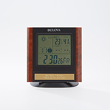 Engraved Bulova Forecaster Milestone Digital Clock   - 44732