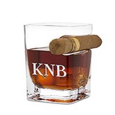 Etched Corkcicle Monogram Square Cigar Glass  - 45095