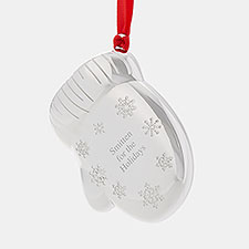 Engraved Silver Mitten 3D Ornament   - 45411