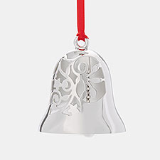 Engraved Silver Scroll Bell Ornament  - 45441