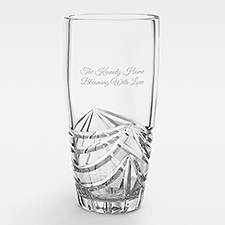 Engraved Cut Crystal Swag Vase   - 46034