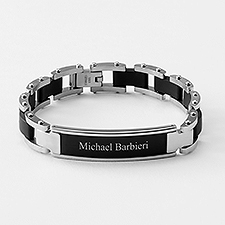 Engraved Kids Matte Black ID Bracelet - 46081