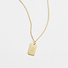 Engraved Gold Dog Tag Necklace - 46118