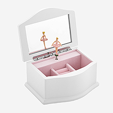 Engraved White Ballerina Jewelry Box - 46176