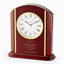 Engraved Glossy Wooden Desk Clock - 46230