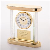 Engraved Gold Glass and Column Clock - 46302