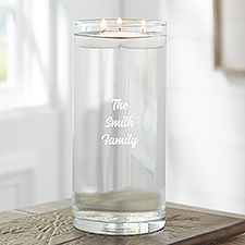 Etched Cylinder Glass Vase 7.5" - 46550