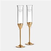 Engraved Vera Wang Wedgwood Love Knots Gold Toasting Flute Pair      - 47106