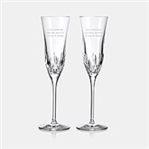 Engraved Waterford Lismore Essence Champagne Flute Pair     - 47108