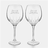 Engraved Wedgwood Vera Wang Duchess Red Wine Goblet Pair    - 47121