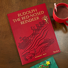 Rudolph The Red-Nosed Reindeer Personalized Leather Book  - 47292D