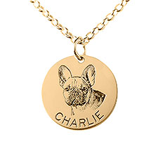 Personalized Antiqued Pet Portrait Necklace  - 47519D