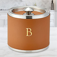 Personalized Leather Wrapped Ice Bucket - 47539D