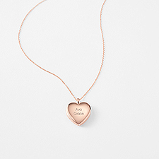 Engraved Rose Gold Over Sterling Silver Heart Locket - 47621