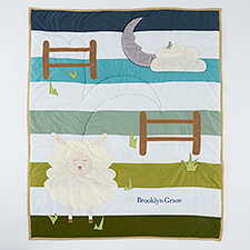 Embroidered Sleepy Sheep Quilt - 47688