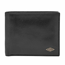 Engraved Fossil Ryan Black RFID & Passcase Wallet   - 47737