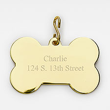 Engraved Gold Bone Tag - 47872