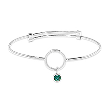  Custom Birthstone Charm Bangle Bracelet - 47988D