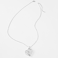 Engraved Swirl Heart Swing Necklace - 48481