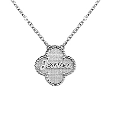 Personalized Clover Name Necklace - 48691D