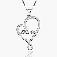 Personalized Family Hugging Heart Pendant - 48692D