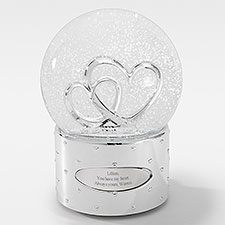 Engraved "Two Hearts As One" Light Up Snow Globe  - 48844