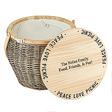 Printed Peace Love Picnic Basket   - 49012