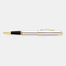 Engraved Cross Coventry Chrome & Gold Rollerball Pen - 49555